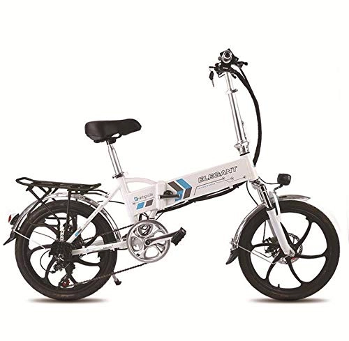 Vélos électriques : CE-LXYYD Vlo Pliant lectrique, cyclomoteur Batterie au Lithium, Mini Batterie de Voiture pour Adultes, Hommes et Femmes Petite Voiture lectrique, Blanc