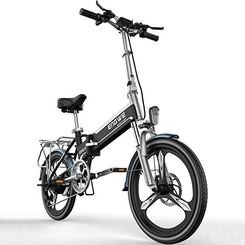 Vélos électriques : CHEER.COM Vélo électrique Pliant 20 Pouces Vélo électrique Banlieue Pliable Léger Ebike avec Batterie Au Lithium Amovible 48V Port De Charge USB Moteur 400W pour Adulte, Black-40to80KM