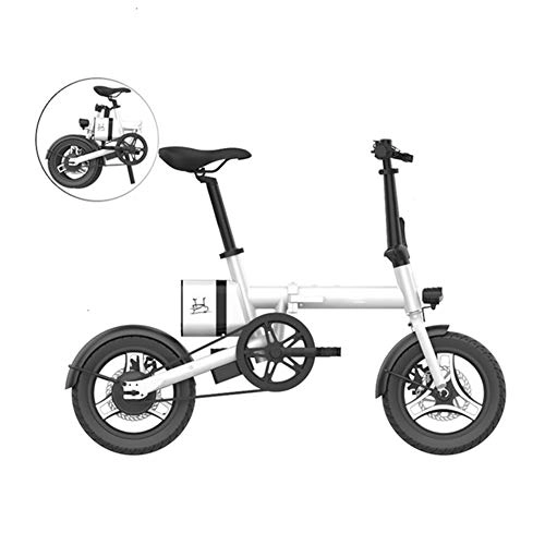 Vélos électriques : CHEER.COM Vélo électrique Pliant en Aluminium De 16 Pouces pour Vélo électrique pour Adultes Vélo électrique avec Batterie Au Lithium Intégrée 36V 6AH Moteur sans Brosse 250W Et Double Disque, White