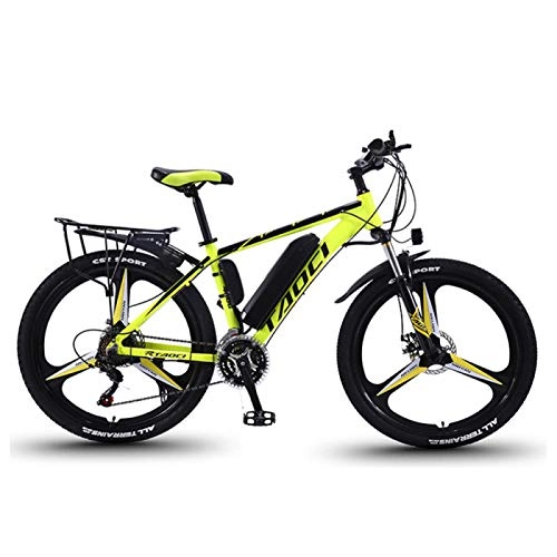 Vélos électriques : CHR Vélos électriques pour Adultes Batterie Au Lithium-ION Amovible 36V 350W Mountain Ebike ， Vélo électrique Adulte Vélo électrique en Alliage D'aluminium Vélo Extérieur Ebike, Yellow-13AH90km