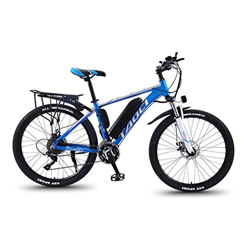 Vélos électriques : CHR Vélos électriques pour Adultes Batterie Lithium-ION Amovible 36V 350W Mountain Ebike ， Alliage De Magnésium Ebikes Vélos Tout Terrain, Blue-13AH90km