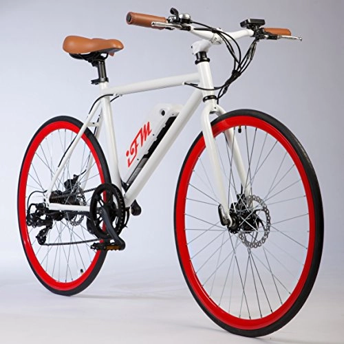 Vélos électriques : City Bike lectrique homme rouge Batterie Lithium 26