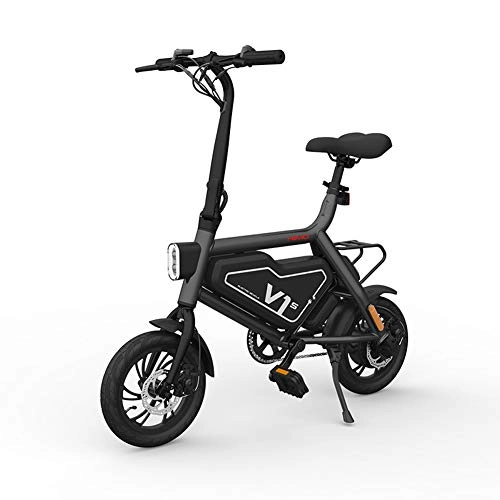 Vélos électriques : CJCJ-LOVE 12 Pouces Vélos Pliants Électriques, Mini Portable Intelligent Power E-Bike Légers Vélos Pliables De Trois Cyclisme, Noir