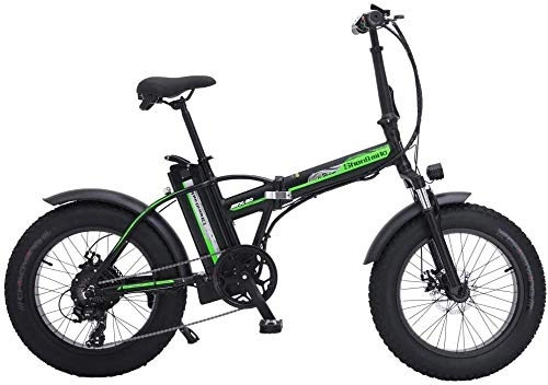 Vélos électriques : CNRRT Vélo de Neige électrique de 20 Pouces, 4, 0 Pneu Gras, Batterie de Lithium puissante de 48V 15ah, Aidez Les vélos, Les vélos de Montagne (Color : Black, Size : 15Ah+1 Spare Battery)