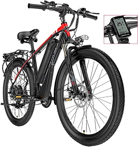 Vélos électriques : Commuter City Road Bike, Vélos électriques for adultes, Hommes Mountain Bike, 26" 48V 400W amovible au lithium-ion de vélos Ebike, for l'extérieur Cyclisme Voyage Out travail , Unisexe ( Color : Red )