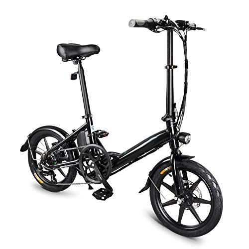 Vélos électriques : Crazyfly D3S Vélo Électrique Pliant, Jusqu'à 25km / h, Vitesse Réglable 16" E-Bike, VTT Pliant 36V 250W Batterie Lithium Rechargeable, Adulte Unisexe, Alliage d'aluminium léger, Noir