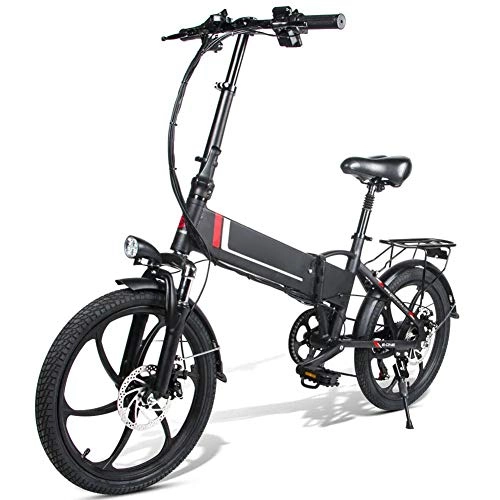 Vélos électriques : Crazyfly SAMEBIKE 20 Pouces Vélo électrique Noir - vélo Pliant 35 km / h 48V 350W 10.4AH 7 à Vitesse Variable(Arriver dans 3-7 Jours)