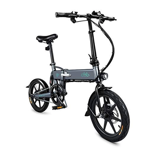 Vélos électriques : Crazywind Unisexe lectrique Vlo Pliant Pliable Bicyclette Hauteur Rglable Portable pour Cyclisme - Gris