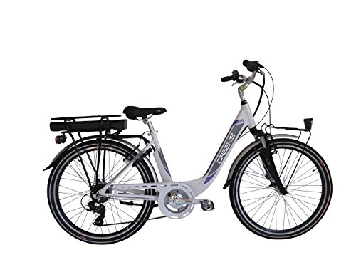 Vélos électriques : Creek's Bicycle E-Moon Vlo lectrique Mixte Adulte, Blanc