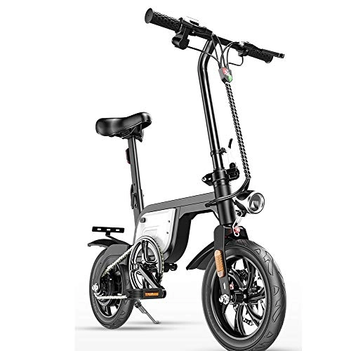 Vélos électriques : CXYDP Vélo Électrique, Vélos Électriques Pliant avec 250W 36V 4.8AH Batterie Lithium-ION E Vélo pour Le Travail Voyage À Vélo en Plein Air Et Le Navettage Out, Blanc