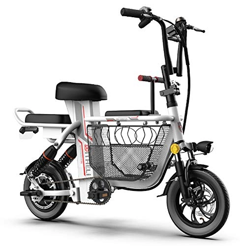 Vélos électriques : CYC Vélos Électriques pour Adultes 12" en Vélos Tout Terrain Vitesse Jusqu'à 25 Km / h 48v 350w 11ah Amovible Au Lithium-ION Montagne Ebike Vélo électrique de Grande Capacité, Blanc