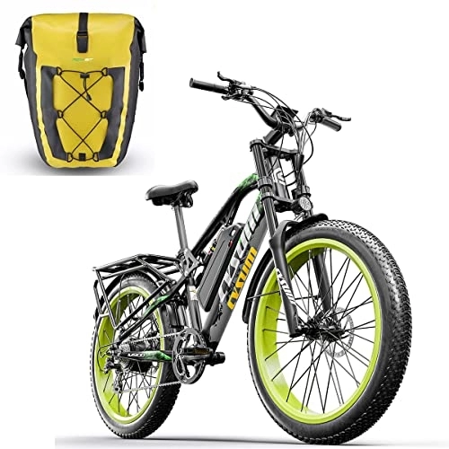 Vélos électriques : cysum CM900 Pro vélo électrique VTT électrique pour Adulte Homme Femme 26 Pouces Fat ebike, Batterie 48v 17ah Frein à Disque hydraulique, vélo électrique Shimano 9 Vitesses (Vert)