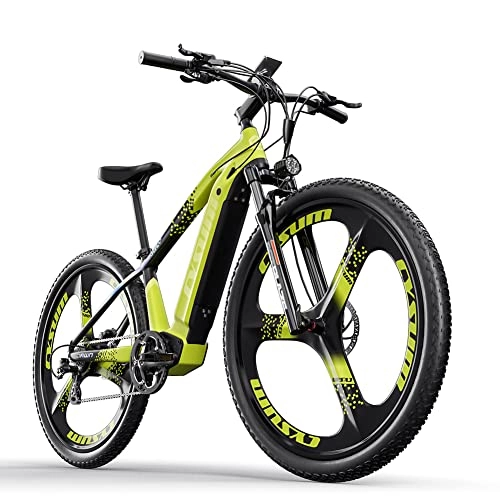 Vélos électriques : Cysum M520 Vélo électrique pour Homme, 29" Mountain Ebike, Batterie 48 V * 14 Ah, Freins à Disque hydrauliques (Vert)
