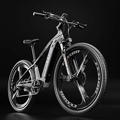 Vélos électriques : Cysum M520 Vélo électrique pour Homme, 29 Pouces Mountain ebike 48 V / 14Ah Batterie au Lithium, Shimano 7 Vitesses, Freins à Disque, (Gris)