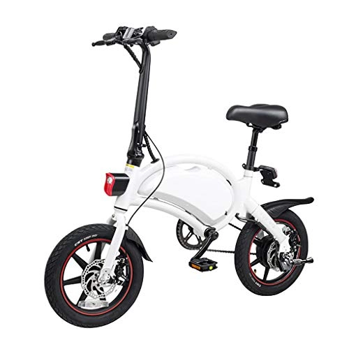 Vélos électriques : D3 + vélo électrique, 14 Pouces, vélo électrique Pliant à Assistance électrique, EBike pour Adultes Hommes Femmes cyclomoteur vélo Moto-White