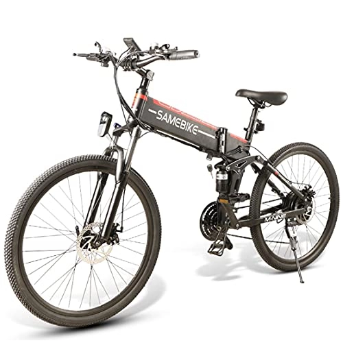 Vélos électriques : DDCHH Vélo Electrique pour Adulte 26" Vélo de Montagne Electrique, 48V 10Ah Batterie Li-ION Amovible, Jusqu'à 35KM / H avec 21 Vitesses, pour vélo en Plein air Voyage Work Out, 500W-Black