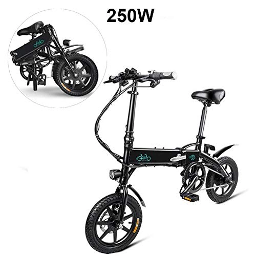 Vélos électriques : Dedeka 250W Vélo électrique Pliable, FIIDO D1 7.8 / 10.4 Vélo de Ville électrique Pliable de 14 Pouces pour vélos de Banlieue, jusqu'à 25 km / h, Noir / Blanc