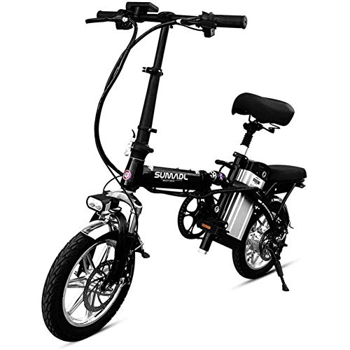 Vélos électriques : DLC Vélo Électrique Léger Pliant Roues de 8 Pouces Ebike Portable Avec Assistance Électrique À Pédale Vélo Électrique En Aluminium Vitesse Maximale Jusqu'À 30 Mph, 50To100Km-Rouge, Noir