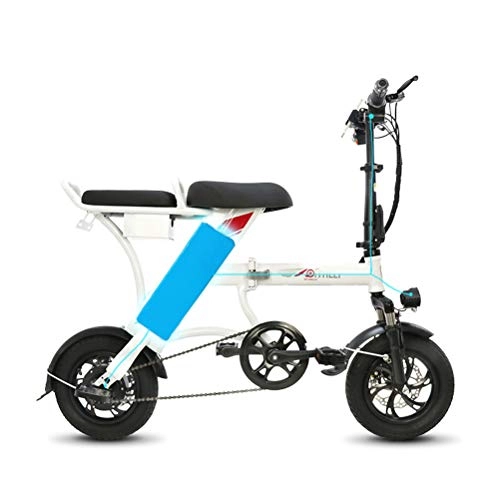 Vélos électriques : DOS Vélo Pliable électrique avec pédales de Vélo, Jusqu'à 25 km / h, 16 Pouces Roues, Batterie au Lithium 36V / 15Ah, Adulte Unisexe, Blanc