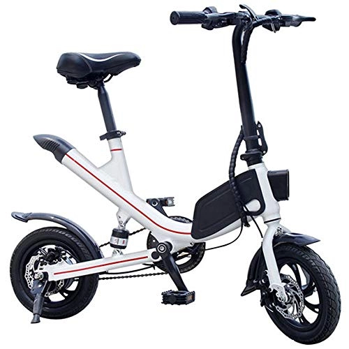 Vélos électriques : DREAMyun Vélo Électrique Pliable, Jusqu'à 25km / h, 12" 14" Urban Bike, Autonomie 30km, Batterie 36V / 6.6Ah 250W, Adultes Cadeaux, Blanc, 12