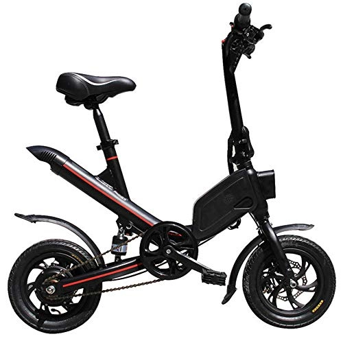 Vélos électriques : DREAMyun Vélo Électrique Pliable, Jusqu'à 25km / h, 12" 14" Urban Bike, Autonomie 30km, Batterie 36V / 6.6Ah 250W, Adultes Cadeaux, Noir, 14