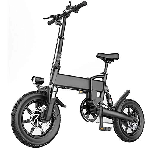 Vélos électriques : DREAMyun Vélo électrique léger 250W électrique Pliable d'assistance à la pédale avec Batterie 7.8Ah, 14" 16" Pouces, Jusqu'à 25km / h, pour Adolescent et Adultes, Noir, 14" / 7.8AH