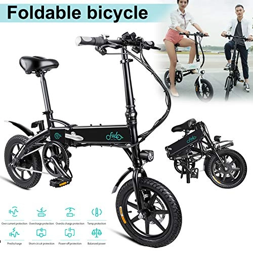Vélos électriques : Duial Faltbar Faltrad Ebike E-Bike Klapprad E-Klapprad Electric Bike Foldable E-Bike Folding Bicycles for Adults, Electric Bike with 14 inch Wheels, 250W 7.8Ah Folding, High Speed 25km / h