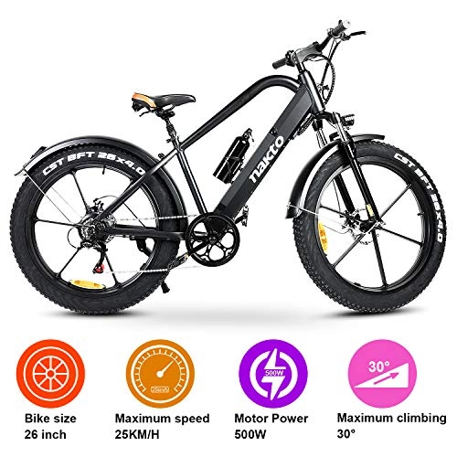 Vélos électriques : DuraB - Velo Électrique Adultes - Puissance 500W - 48V / 10Ah - Vitesse Maximale 25Km / h - Certifiée CE