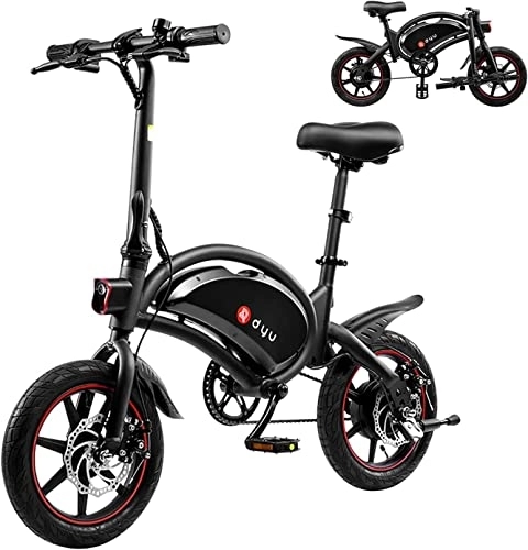 Vélos électriques : DYU Vélo Électrique Pliable, 14 Pouces, Smart E-Bike avec 3 Modes de Conduite, Pédalage Assisté, Hauteur Réglable, Portable Compact, Adulte Unisexe (Noir, D3F-10AH)