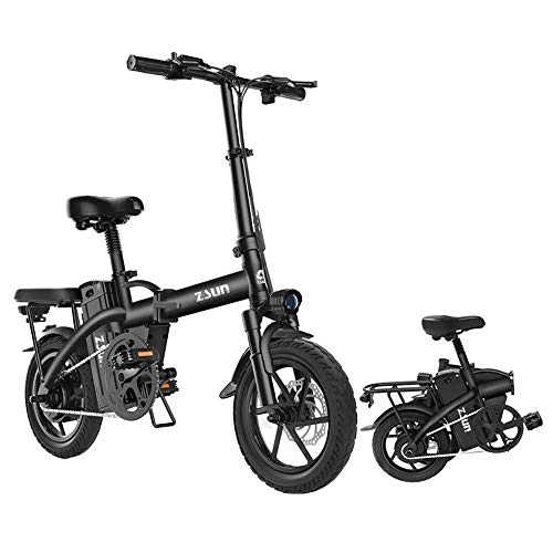 Vélos électriques : Ebike Léger Et Pliant en Aluminium avec Pédales, Power Assist Et Batterie Au Lithium-ION De 48 V, Vélo Électrique avec Roues De 18 Pouces Et Moteur De Moyeu De 400W, Noir