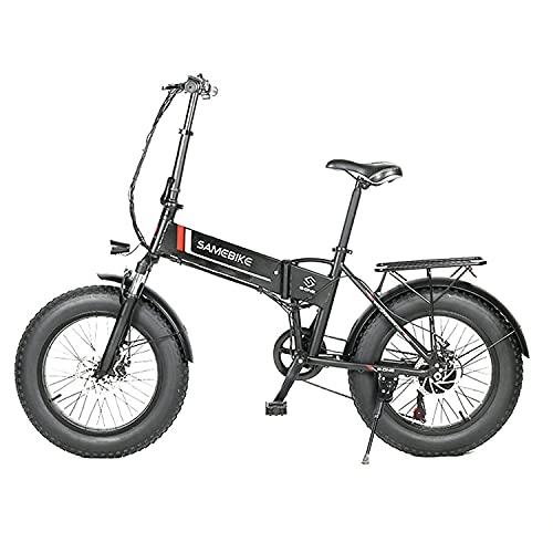 Vélos électriques : Ebike, Vélo De Montagne à Vélos électrique De 20 Pouces, Vélo De Montagne électrique Pliable 500w 48v 10ah, Vélo De Montagne De Pneu Gras Adulte, Vitesse Maximale 35 Km / H(Color:Black 1)
