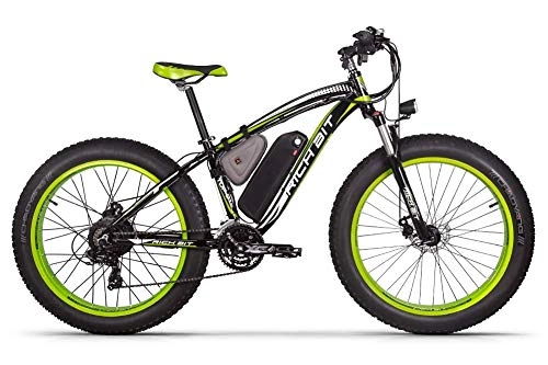 Vélos électriques : ENLEE Rich BIT RT-012 Gros vélo électrique Puissant 1000W 48V 17Ah avec Moteur arrière et Suspension Avant (Black-Green)