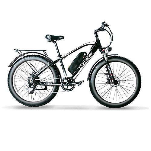 Vélos électriques : Extrbici Batterie de Vélo électrique 48v 1000w 26 inch Fat Tire Adult Electric Mountain Bike XF650 (XF650 1000W 13A 21S Noir et Blanc)