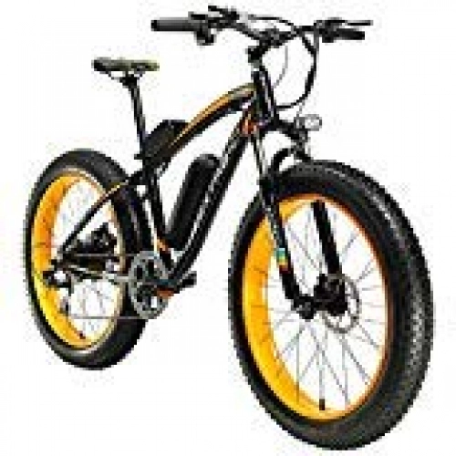 Vélos électriques : Extrbici Vlo lectrique d'occasion Xf660 500W 48V BMX Motoneige 7 Vitesses VTT lectrique (Jaune)