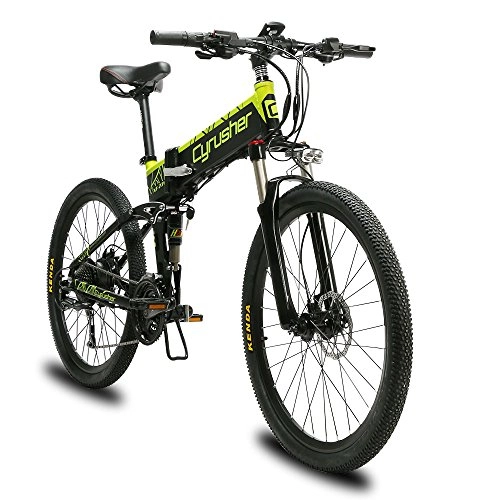 Vélos électriques : Extrbici vélo Pliant vélo de Montagne électrique Outil de Voyage Voyage Vert Pratique Protection de l'environnement vélo de Montagne 500W 48V 27 Vitesses XF770 (Noir Vert)