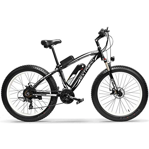 Vélos électriques : Extrbici XF660 Vlo lectrique 500 W / 1000 W 48 V 7 / 21 Vitesse 26'X4.0 Fat Wheel Snow Bike Frein Disque mcanique, Blanc 1000 W