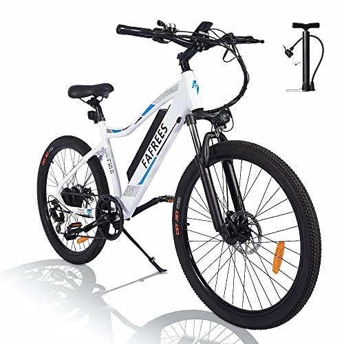 Vélos électriques : Fafrees F100 Vélo électrique VTT 26" avec batterie 48 V / 11, 6 Ah Shimano 7S, vélo électrique pour homme et femme – Blanc