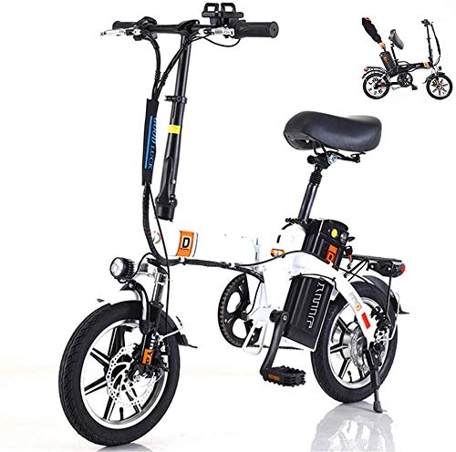 Vélos électriques : Fangfang Vélos électriques, Mini 14" Vélo électrique for Adultes, avec Commute Ebike 240W avec Moteur 48V 10-20Ah Lithium-ION LED Batterie à Trois Vitesses Intelligent Bouton Compteur, Bicyclette