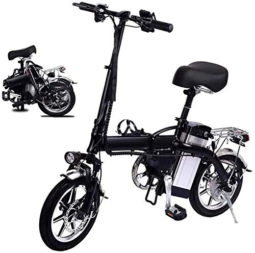 Vélos électriques : Fangfang Vélos électriques, Pliant vélo électrique for Les Adultes, 14" Mini Ebike avec 350W Moteur, 48V 10Ah Batterie, City Professional Disc Double Frein vélo, Bicyclette