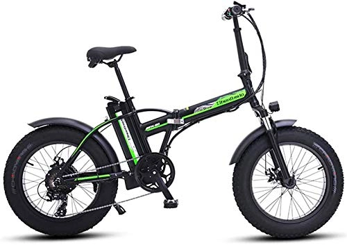 Vélos électriques : Fangfang Vélos électriques, Vélo électrique de vélo de Pneu Gras 20"Vélo électrique de vélo électrique de vélo à vélo électrique avec Batterie de Lithium de 500W 48V 15AH, Bicyclette (Color : Black)