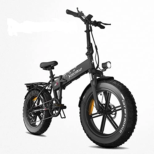Vélos électriques : fangqi Vélo électrique DS2 - Vélo électrique Pliable de 20 Pouces - Batterie de Rechange 48 V / 12 Ah, Shimano 7 Vitesses, Cruise de Vitesse, Clignotant Gauche et Droite - Dérailleur à Chaîne
