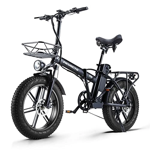 Vélos électriques : Ficyacto Vélo Électrique Pliable 20" VTT Fat Bike E-Bike Adulte Batterie 48V20AH, Freins hydrauliques, Shimano 8 Vitesses, Autonomie 55-60km