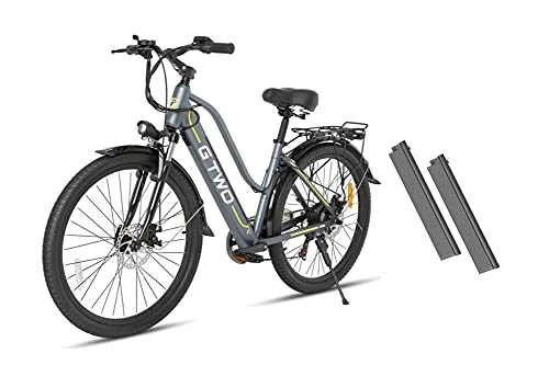 Vélos électriques : Ficyacto Vélos électriques pour Adultes Ebike 500W avec 2 Batterie 48V 9.6Ah, Phare à Del, Suspension Fourche, 3 Modes de Conduite