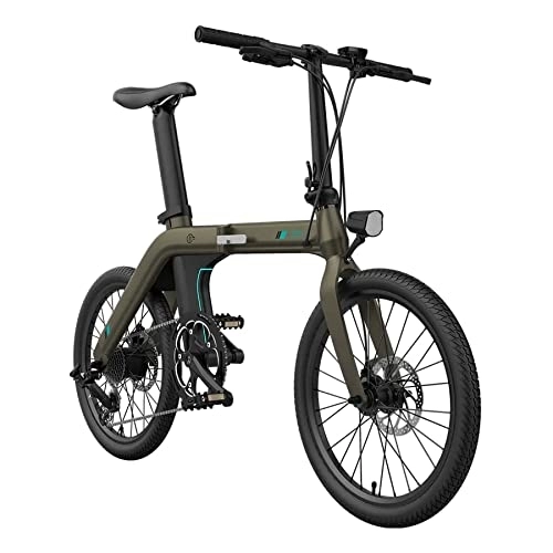 Vélos électriques : FIIDO D21 Vélo électrique pliable 20'' 250 W 11, 6 Ah Pédale Vélo électrique de ville pour adulte avec tête et feu arrière