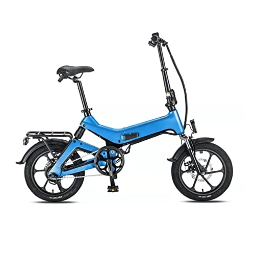 Vélos électriques : FMOPQ Folding Electric Bicycles16-Inch Foldable Ultra-Light Lithium Battery Dual Shock Absorber System Electric Bike (Color : A) (C)