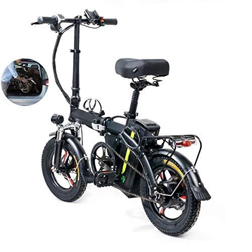 Vélos électriques : Fxwj Vélo Électrique Pliant14 Pouces City E-Bike pour Adulte avec Puissant Moteur 400W Vitesse Jusqu'à 30Km / H Et 48V 22Ah Batterie Lithium Rechargeable Amovible