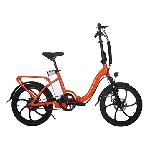 Vélos électriques : FZYE 20 Pouces pliants Vélos électriques, 250W Moteur Bicyclette Batterie Lithium-ION Amovible City Cyclisme Adultes Sports Loisirs, Orange