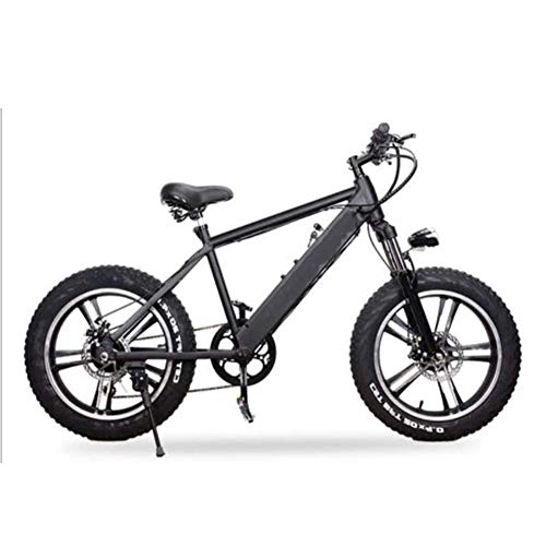 Vélos électriques : FZYE 20 Pouces Vélos électriques, 4.0 Fat Tire Montagne Bicyclette Batterie Lithium-ION 48V 10A Amovible Tout Terrain Affichage LCD Cyclisme Sports eLoisirs, Noir