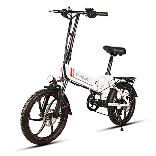 Vélos électriques : Gaoyanhang Vélo électrique Pliable de 20 Pouces - 48V 10.4Ah Vélo électrique Scooter 350W Moteur combiné avec Un vélo électrique d'assistance Rim (Color : White)