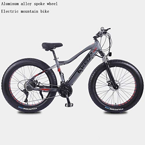 Vélos électriques : GBX Vlo lectrique Pour Adultes, Bicicleta de Montaa Elctrica Fat Tire Para Adultos, Bicicletas de Nieve 36V 10Ah Li-Battery 350W, Bicicleta de Playa de Aleacin de Aluminio de 27 Velocidades, Rue